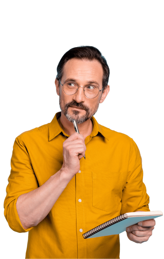 DEVK grübelnder Mann